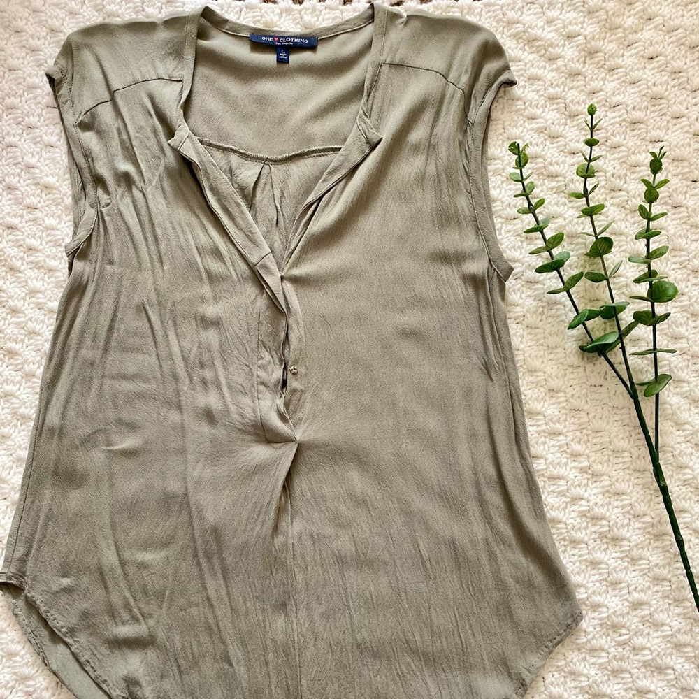 3 for $25! Olive green sleeveless top